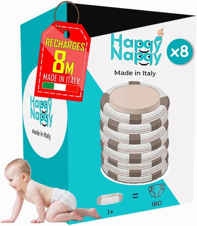 Detalle de My Happy Nappy 8 recharges compatibles Tommee Tippee Sangenic Tec, Simplee Sangenic et Twist & Click