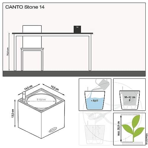 Thumbnail 2 de LECHUZA Canto Stone 14 Grafito Negro 14 cm