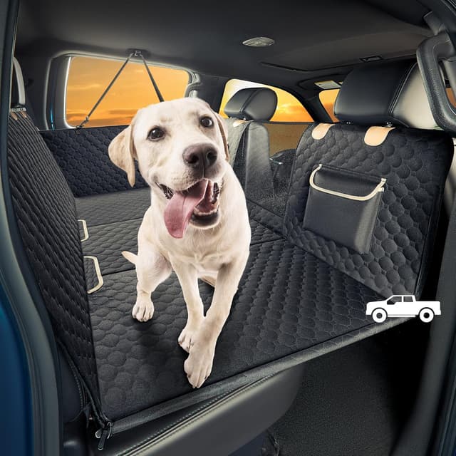 Detalle de SHARLOVY XL Truck Back Seat Extender for Dogs (hard-bottom hammock) – waterproof back seat cover