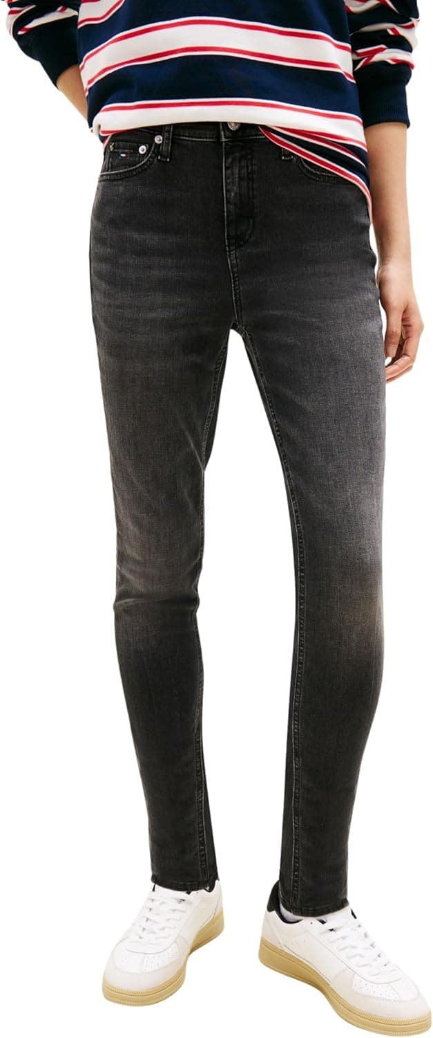 Detalle de Tommy Jeans Nora MR Skny AH1280 DW0DW22661: skinny donna in stile essenziale