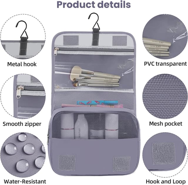 Detalle 2 de BAGAIL 10-piece set of packing cubes in various sizes (grey) for travel organisers