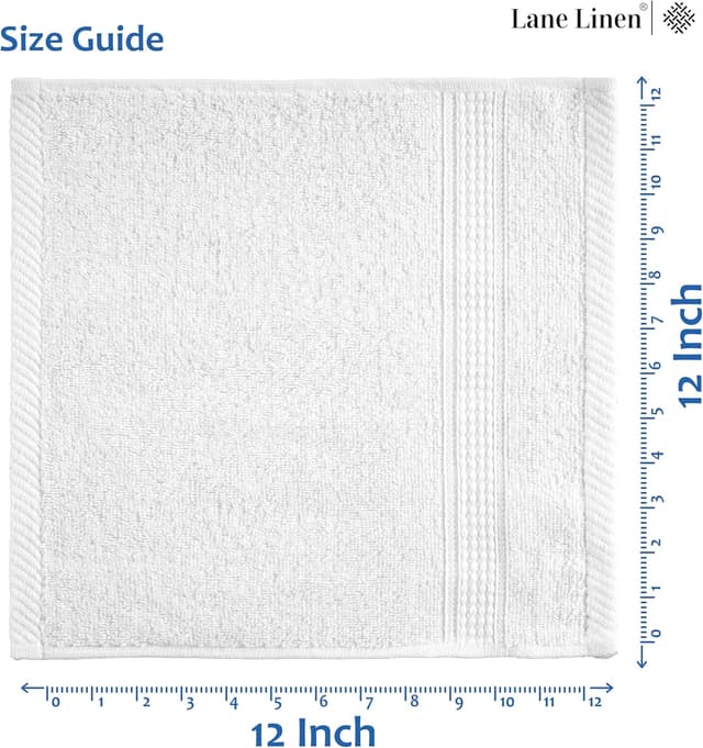 Thumbnail 4 de LANE LINEN 12 PC Wash Cloths 13x13 in