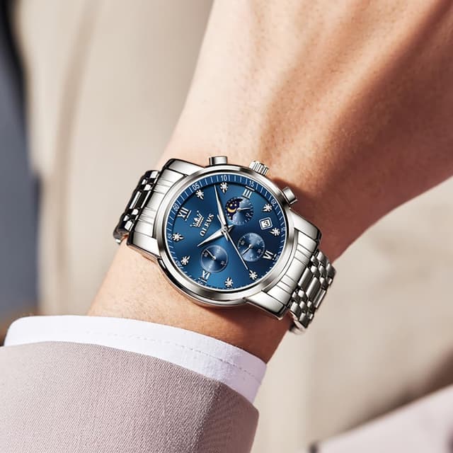 Detalle 2 de OLEVS Herrenuhr 42 mm Quarz Uhr