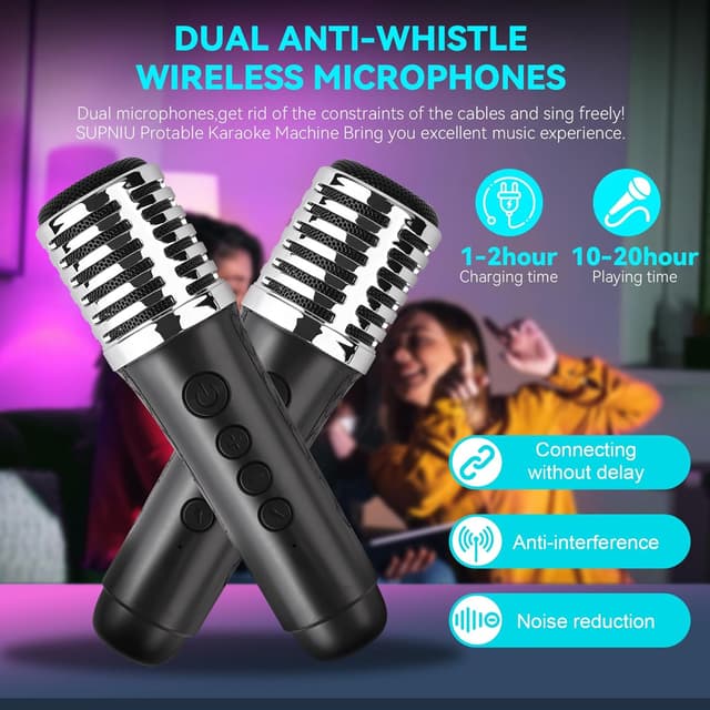 Detalle 2 de SUPNIU S50 portable karaoke speaker 30W
