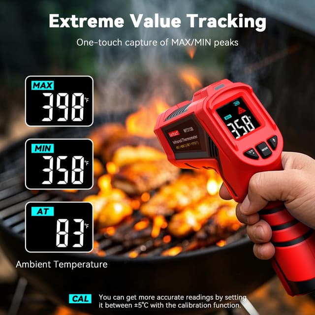 Detalle de Wintact Laser Infrared Thermometer Gun (WT313B) -50°C to 400°C for non-contact surface temperature checks