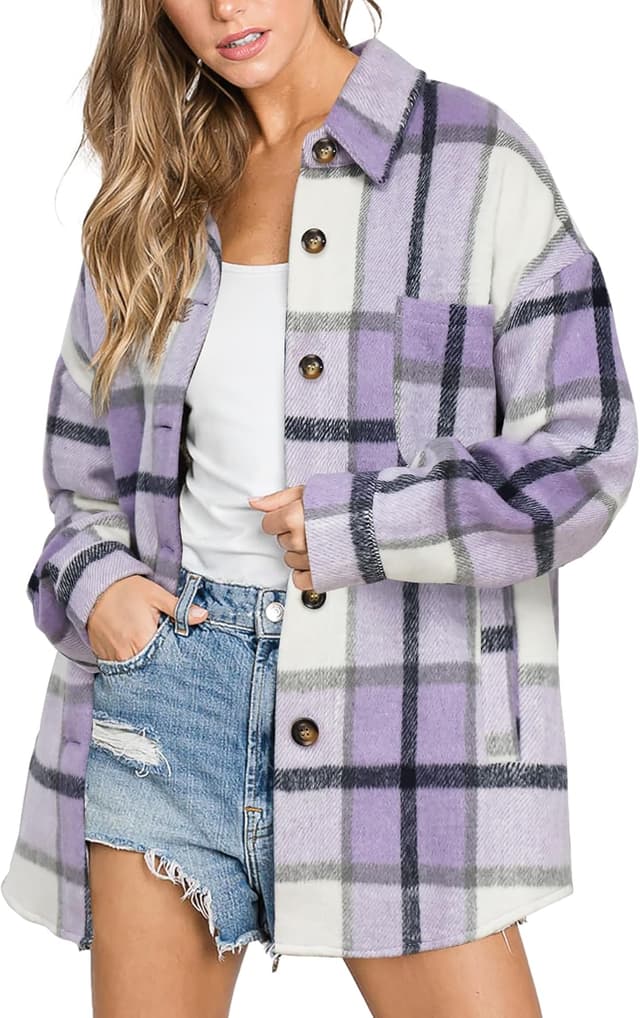 Thumbnail 4 de Beaully Women's Plaid Shacket Jacket 2025