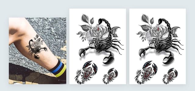 Imagen de 2 Blätter Temporäres Skorpion Tattoo 20 x 15 cm en OfertitasTOP