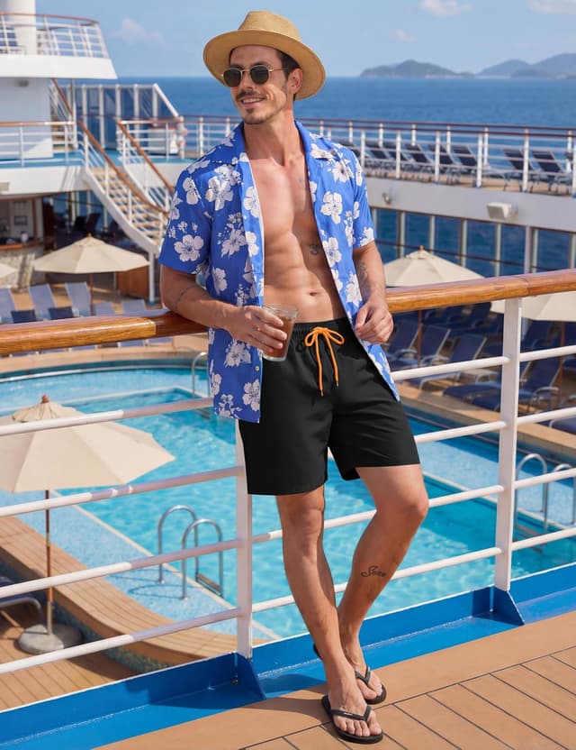 Detalle de TACVASEN men’s quick-dry swim shorts with mesh lining and pockets