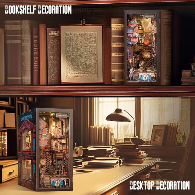 Thumbnail 6 de Cutebee DIY Book Nook Casa de Muñecas con Luz y Protección