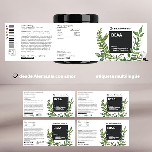 Thumbnail 5 de BCAA Veganos 360 Cápsulas - Aminoácidos Esenciales 💪