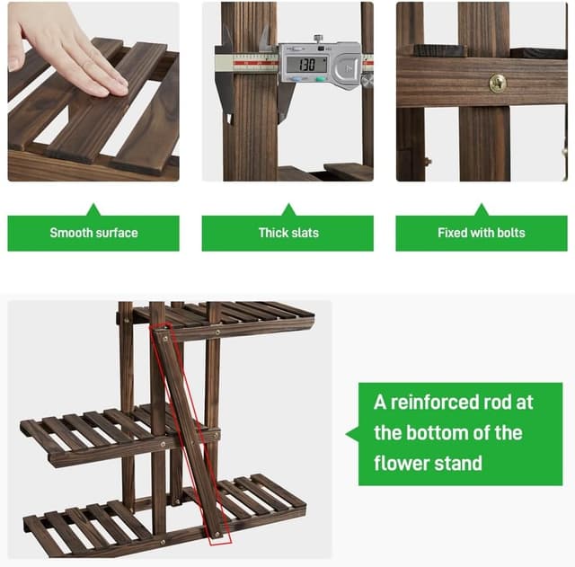 Thumbnail 4 de Yaheetech Soporte para Plantas de Madera 140 cm