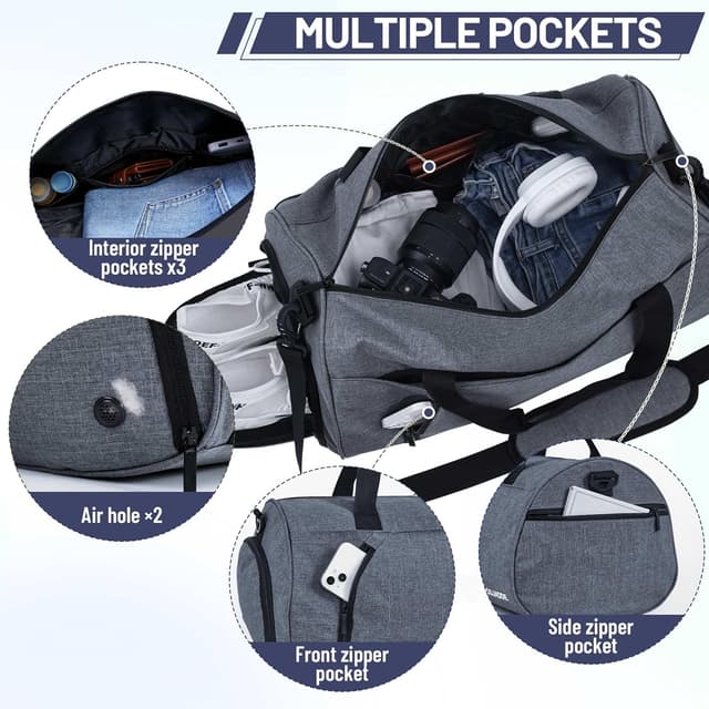 Detalle de BECOJADDE 35L gym duffel with shoe compartment