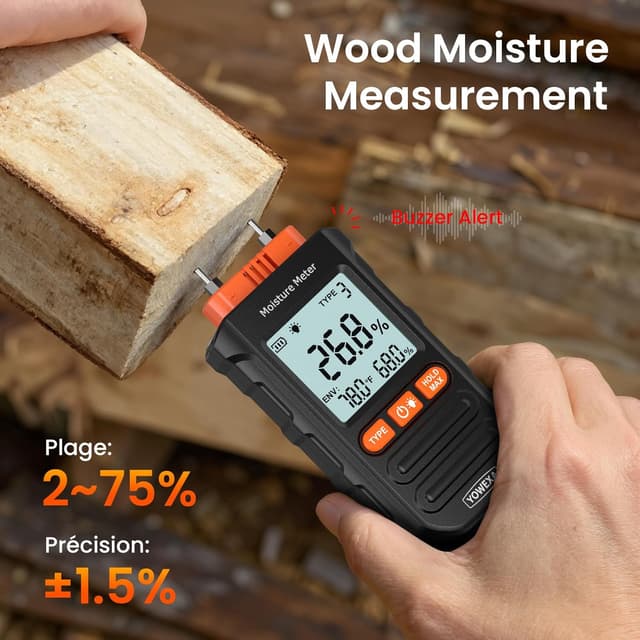 Detalle de Yowexa Moisture Meter 4 ranges wood moisture