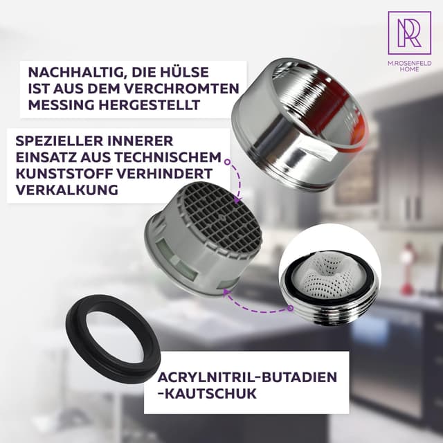 Thumbnail 2 de Aeratore Rubinetto M24 per Cucina e Bagno