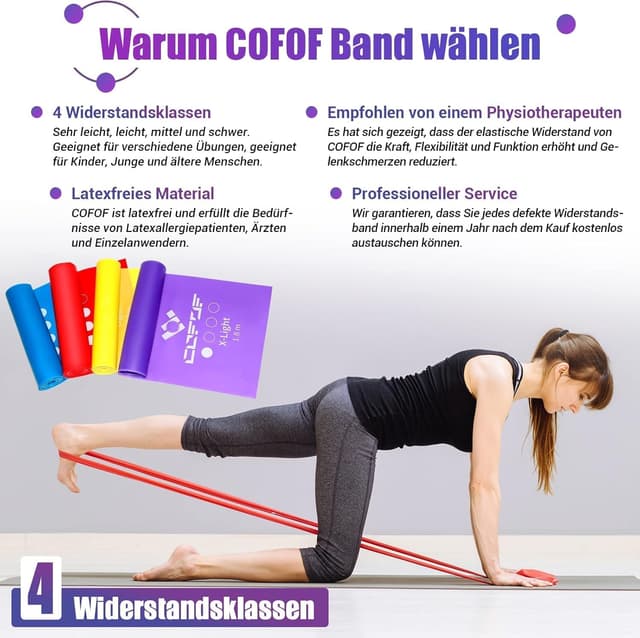 Detalle de COFOF FitnessbĂ€nder 1,8 m đïžâ