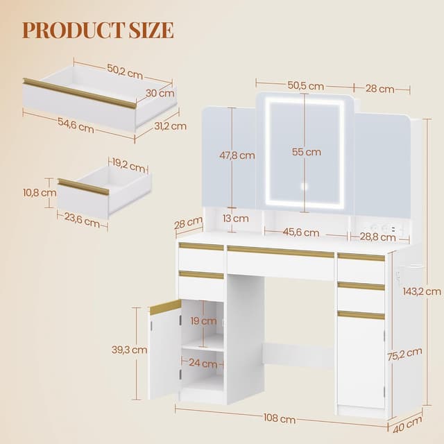 Thumbnail 6 de HEXCELEN Toeletta Trucco con Specchio Triplo 🪞