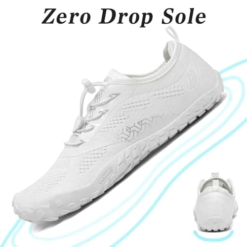 Detalle de SAGUARO Barefoot minimalistas para trail running (blanco, talla 47 EU)