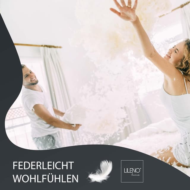 Detalle 2 de LILENO HOME Federkissen 40x80 cm (1. Set) – Federkernkopf- und Schlafkissen mit 600 g Füllung