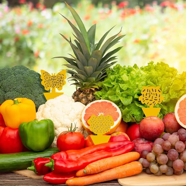 Detalle de 100 Stück Gelbsticker gegen Trauermücken – klebrige Fangtafeln für Zimmerpflanzen