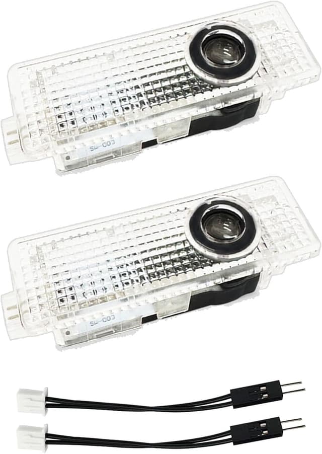 Detalle de Krewua 4 PCS car door logo projector lights for multiple Audi models (A1/A3/A4/A5/A6/A7/A8, Q2/Q3/Q5/Q7/Q8, TT, R8)