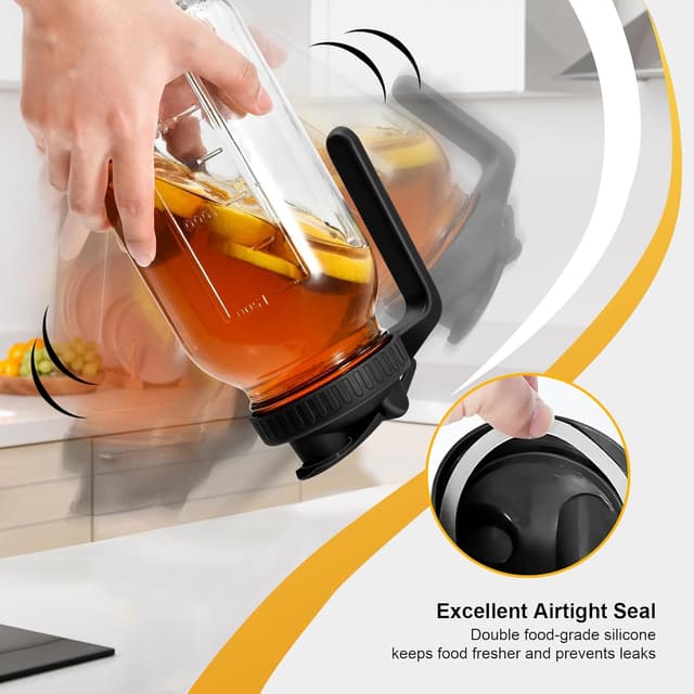 Thumbnail 3 de 64oz Glass Pitcher with Lid Mason Jar