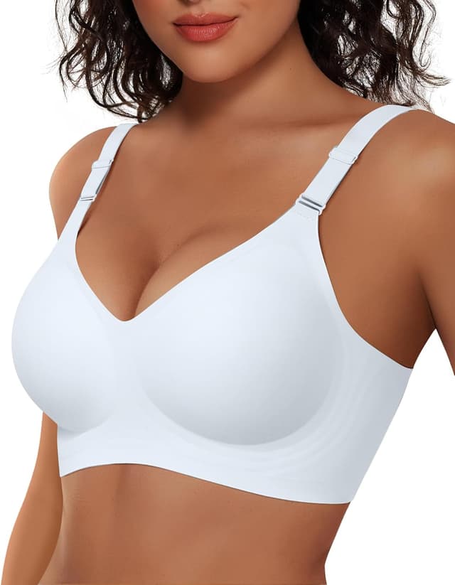 Detalle de Vertvie Wireless Jelly Bra (No Underwire) Seamless Push Up Support Bralette, Regular & Plus Size