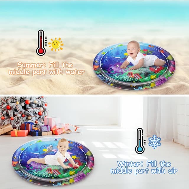 Detalle de Aolso Baby Tummy Time Mat – Inflatable water play mat for infants & toddlers (3 months+)