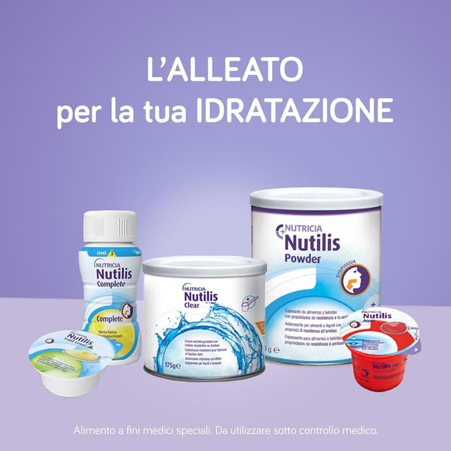Detalle de NUTILIS AQUA GEL Thè al Limone, acqua gelificata pronta all’uso per disfagia (12 x 125 g)