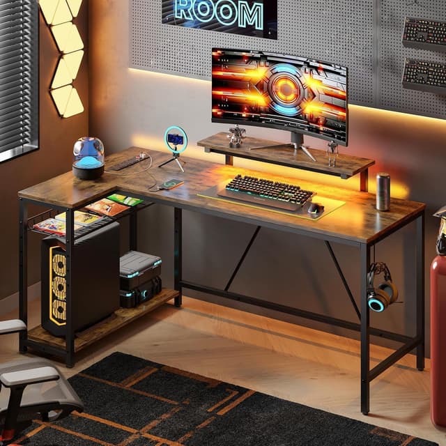 Detalle 2 de Bestier L-shaped desk 147cm with power