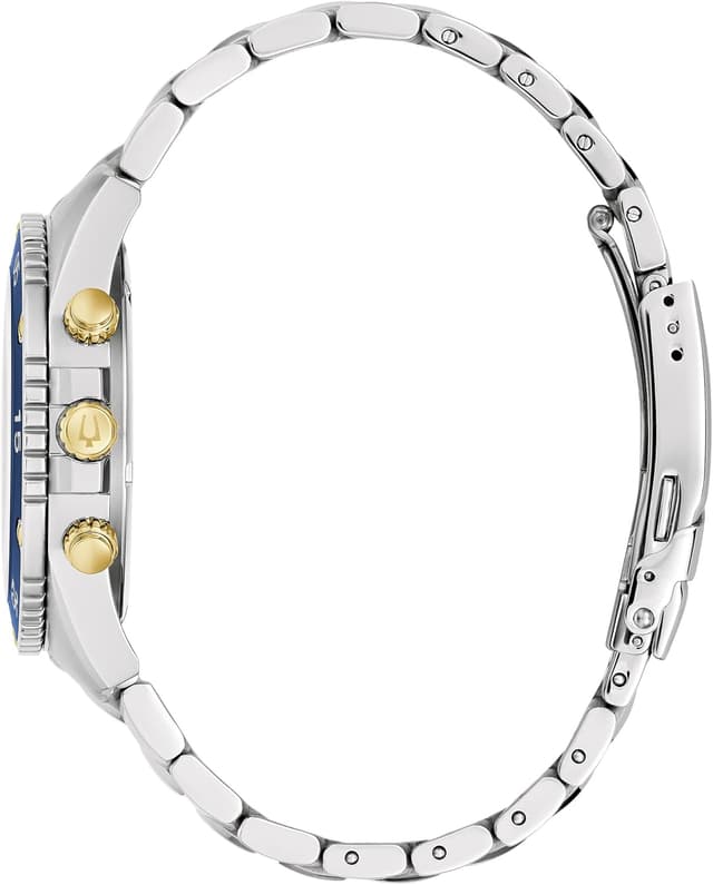 Detalle 2 de Bulova Men’s Marine Star Two-Tone Stainless Steel Chronograph Quartz Watch (Blue Dial, 98H37)