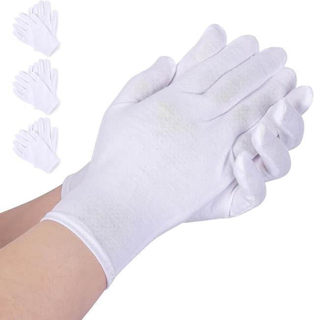 Thumbnail 6 de AovYoo 6 paia di guanti di cotone idratanti sottili traspiranti in maglia (bianco)