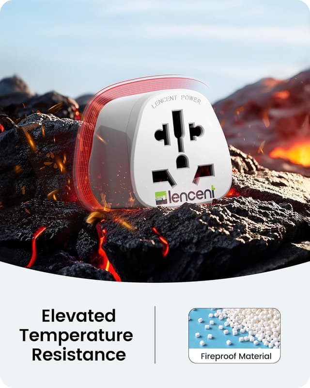 Detalle de LENCENT 2Pcs World to UK Travel Adapter (Universal to Type G plug)