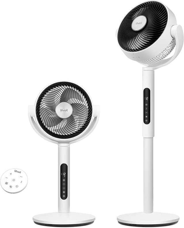 Detalle de LEVOIT Ventilador de Pie Silencioso 20dB 🌀 12 Velocidades, Temporizador