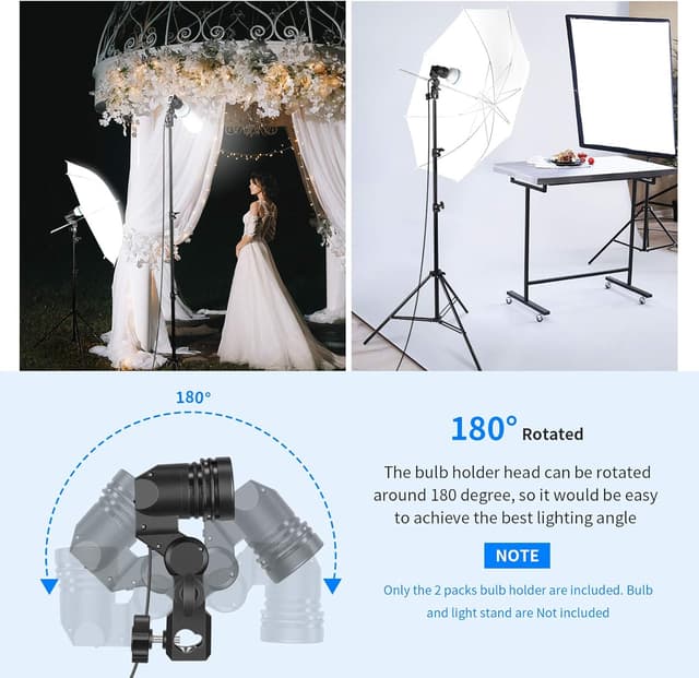 Thumbnail 3 de NEEWER E27 Lamp Holder 2-pack for Light Stands