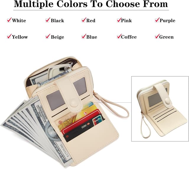 Detalle de LZSXDWXY Damen-Geldbörse mit Gänseblümchen-Motiv, Außen-Reißverschluss & Kartenfächern