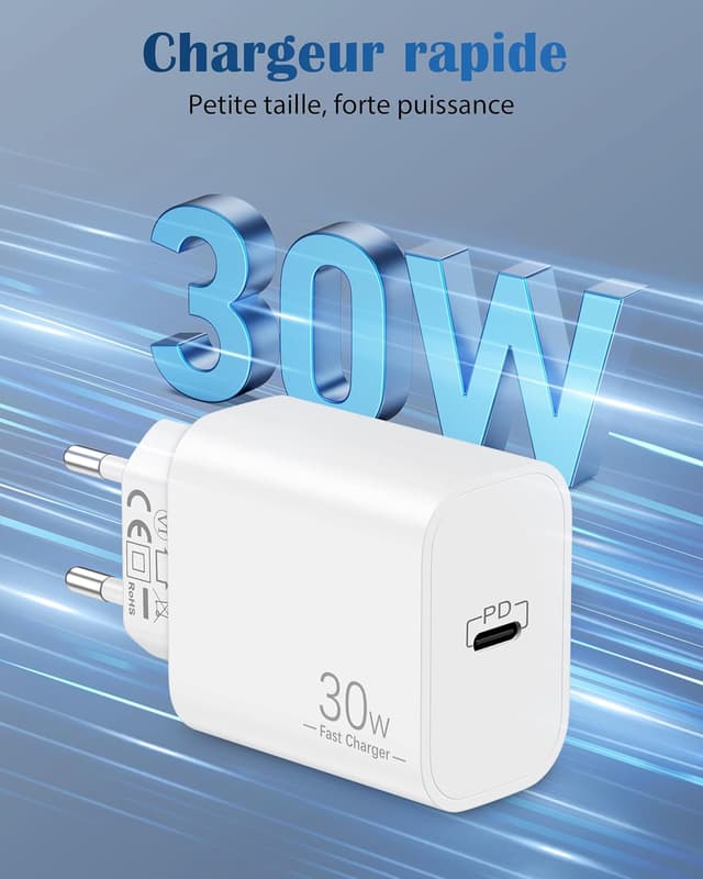 Thumbnail 1 de CREAPICO 30W Chargeur Rapide USB‑C 2m