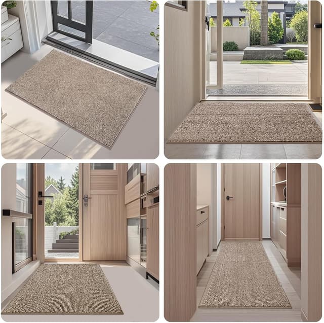 Detalle de FCSDETAIL Dirt Trapper indoor door mat (60 x 210 cm) – machine-washable non-slip entrance rug for hallways and kitchens