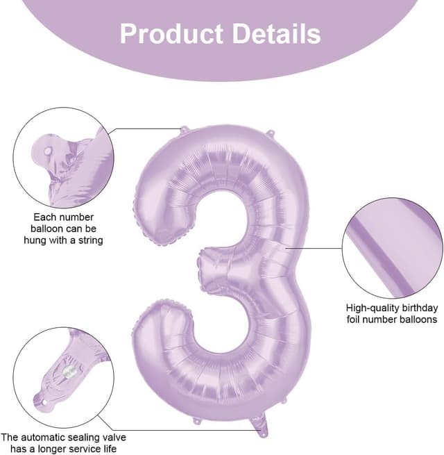 Thumbnail 2 de AOOSU Globo 3 Morado Cremoso 101 cm