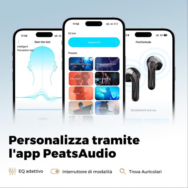 Detalle de SoundPEATS Air5 Lite cuffie Bluetooth 5.4