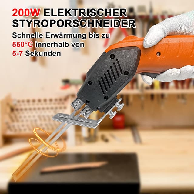 Detalle de HYPEJET 200W Elektrischer Styroporschneider mit luftgekühltem Heißmesser
