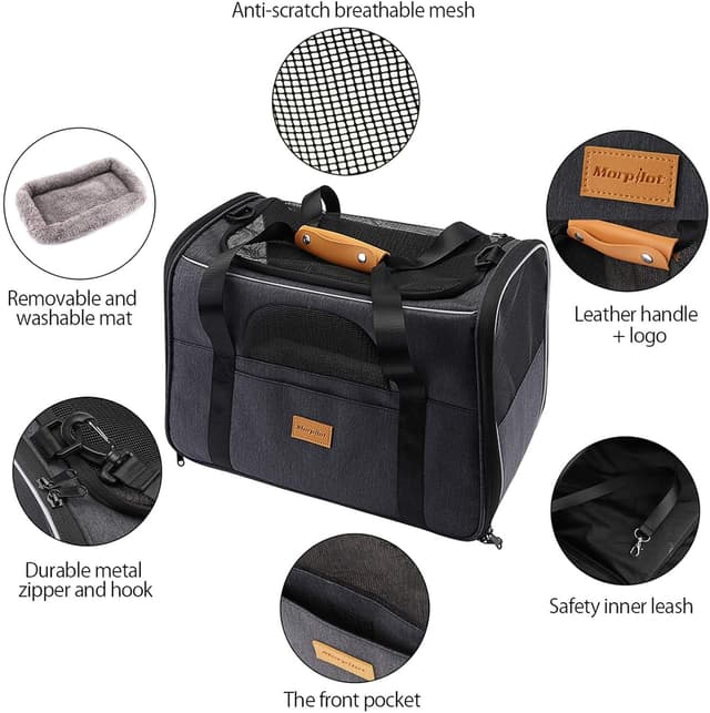 Detalle 2 de Morpilot Airline Approved Top-Opening Cat Carrier (L) - Grey, for cats up to 9kg