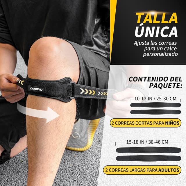 Thumbnail 3 de CAMBIVO Rodillera Adjustable x2 cinta rotuliana 2 unidades