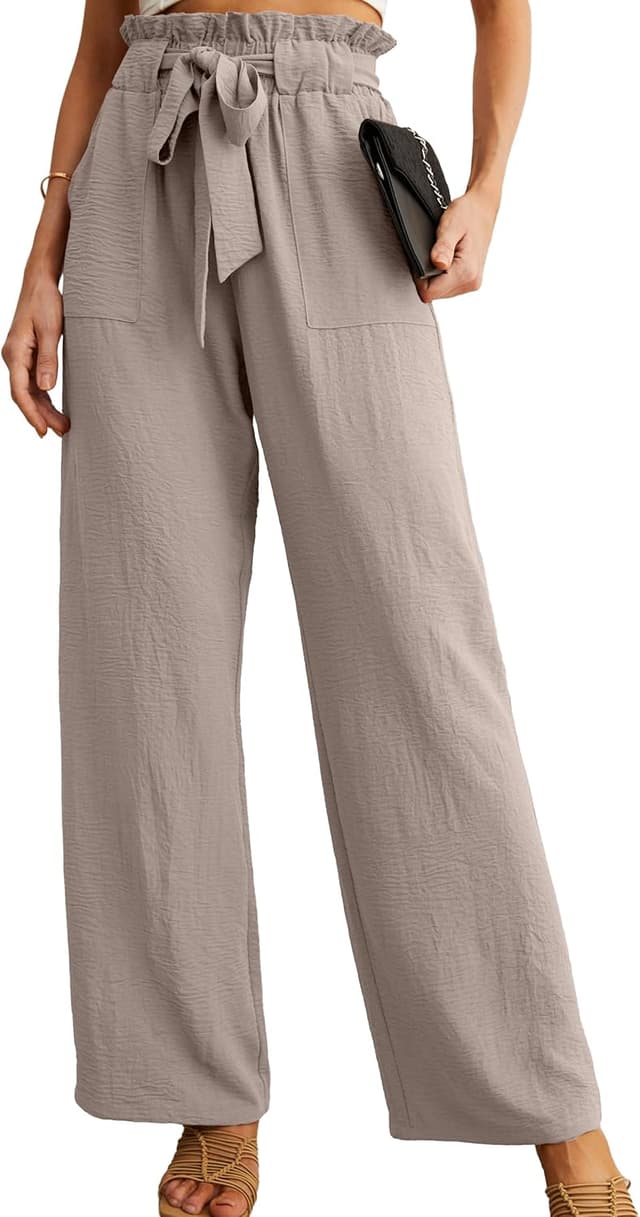 Detalle de IWOLLENCE Women's Wide Leg Pants 100% Polyester