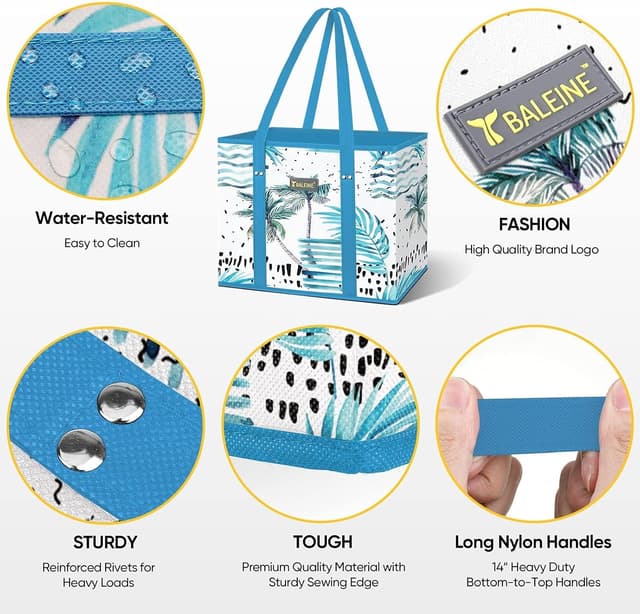 Thumbnail 2 de BALEINE 3Pk Reusable Grocery Bag with Reinforced Bottom ๐