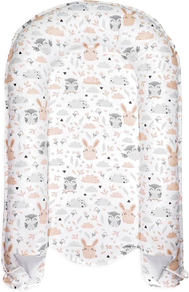 Thumbnail 1 de Búhos Gris Claro - Nido bebé colecho 90x50 cm 🦉