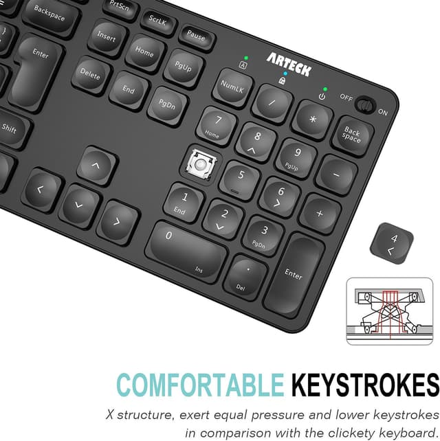 Thumbnail 2 de Arteck 2.4G Wireless Keyboard 6‑Month Battery