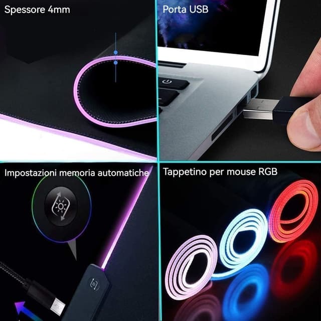 Thumbnail 5 de TEKXDD tappetino mouse RGB 900x400