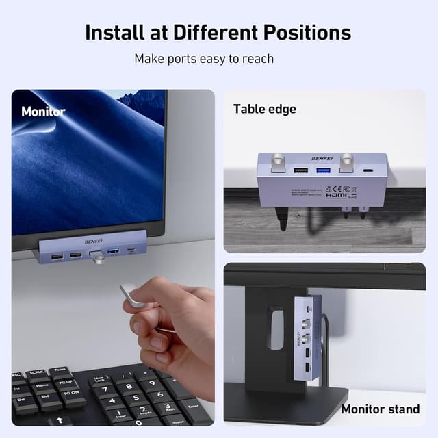 Detalle 2 de BENFEI Hub USB-C 8 in 1 100W