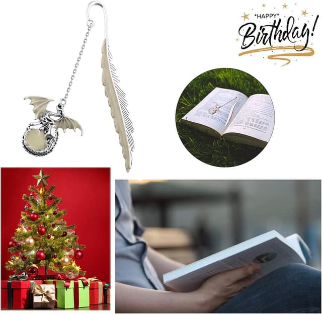 Thumbnail 6 de Weenwill Dragon Bookmark Metal Bookmark with Dragon Pendant