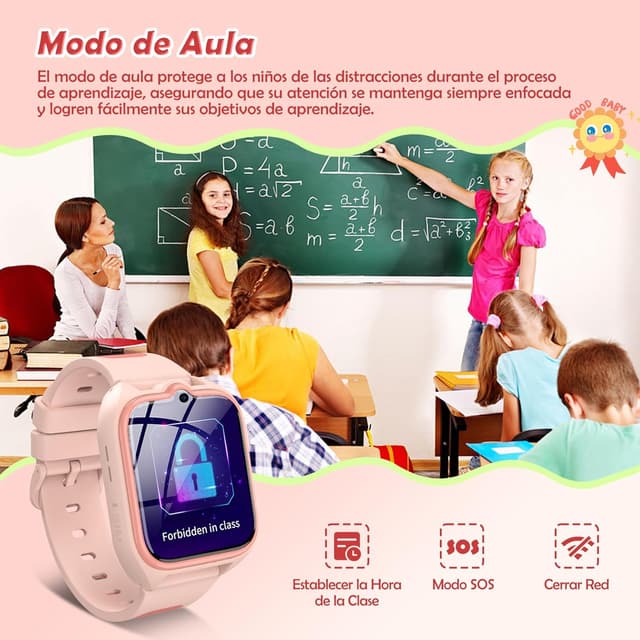 Thumbnail 2 de 4G Reloj Inteligente Niños con GPS y Llamadas Pink